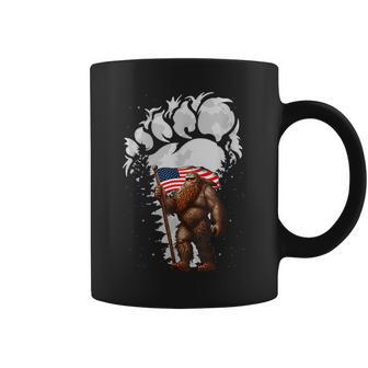 Funny 4Th Of July Bigfoot Sasquatch Holding Us American Flag Coffee Mug | Mazezy