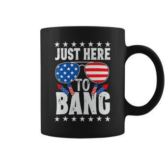 Funny 4Th Of July Im Just Here To Bang Usa Flag Sunglasses 4 Coffee Mug - Monsterry CA