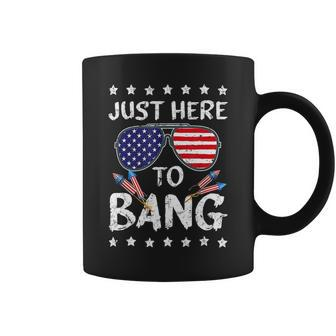 Funny 4Th Of July Im Just Here To Bang Usa Flag Sunglasses 5 Coffee Mug - Monsterry CA