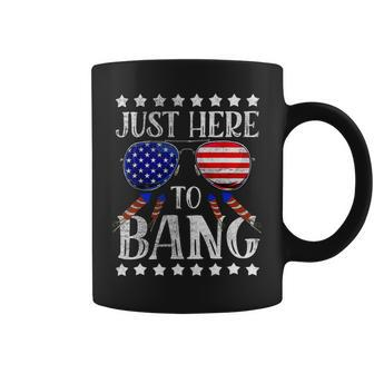 Funny 4Th Of July Im Just Here To Bang Usa Flag Sunglasses Coffee Mug - Monsterry CA