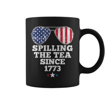 Funny 4Th Of July Spilling The Tea Since 1773 American Flag Coffee Mug - Monsterry