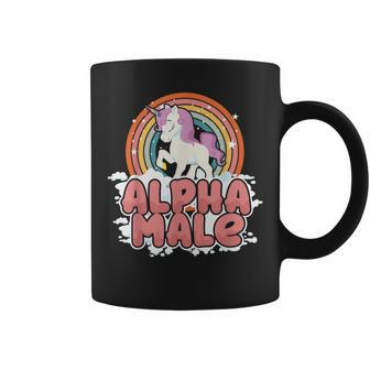 Alpha Male Unicorn Lover Rainbow Sarcastic Coffee Mug - Seseable