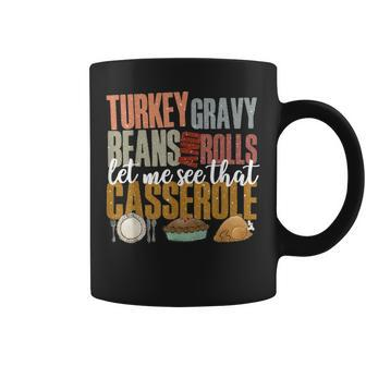 Autumn Retro Thanksgiving Turkey Gravy Beans And Rolls Coffee Mug - Thegiftio UK