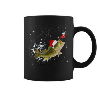 Bass Fishing Santa Hat Christmas Pajama Fishermen Coffee Mug - Seseable