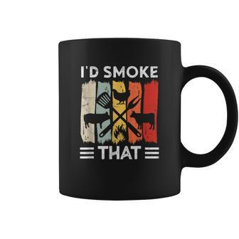 Funny Bbq Id Smoke That Meat Grill Funny Dad Bbq Coffee Mug - Monsterry