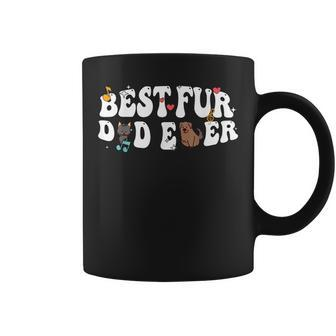 Funny Best Fur Dad Ever Fathers Day Groovy Dog Cat Owner Coffee Mug | Mazezy