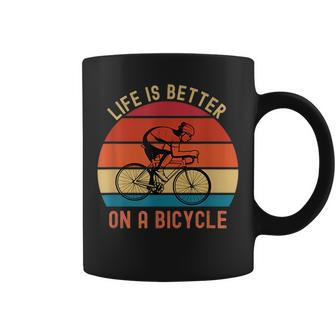Funny Bicycle Quote Life Is Better On A Bicycle Cycling Bike Coffee Mug | Mazezy