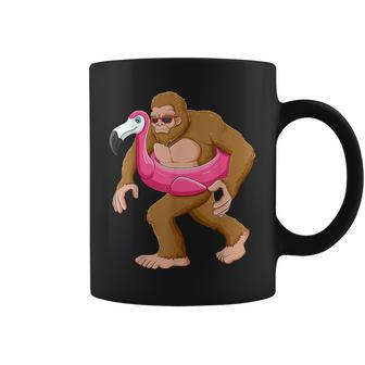 Funny Bigfoot Flamingo Float Summer Vacation Lover Believer Flamingo Funny Gifts Coffee Mug | Mazezy