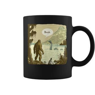 Funny Bigfoot Sasquatch Loch Ness Monster Introvert Bruh Coffee Mug - Thegiftio UK