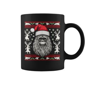 Bigfoot Ugly Christmas Sweater Pajamas Coffee Mug | Mazezy