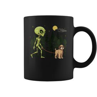 Boxerdoodle Alien Walking Ufo Pet Dog Mom Dad Coffee Mug | Mazezy