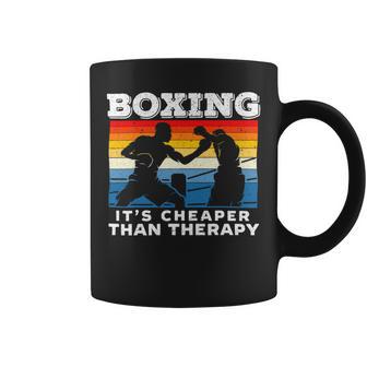 Funny Boxing Cheaper As Therapy Boxer Knockout Sparring Coffee Mug - Monsterry UK