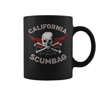 Funny California Scumbag Vintage Distressed Biker Coffee Mug | Mazezy