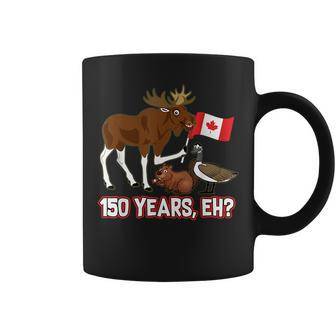 Funny Canada Day 150 Years With Moose Beaver Goose Coffee Mug | Mazezy AU