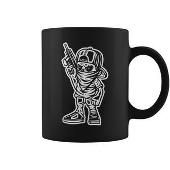 Funny Cartoon Character Badass With A Gun Gangster Chicano Coffee Mug | Mazezy