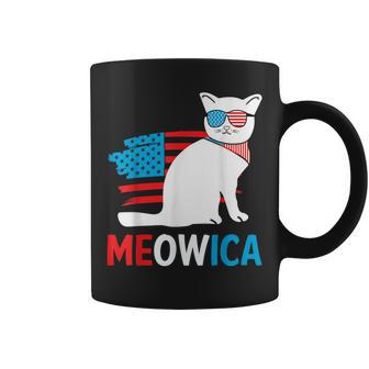 Funny Cat 4Th Of July Meowica Patriotic Kitten American Flag Patriotic Funny Gifts Coffee Mug | Mazezy