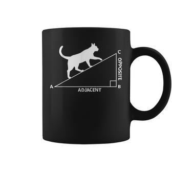 Funny Cat Climbing A Triangle For Math Teachers Math Funny Gifts Coffee Mug | Mazezy
