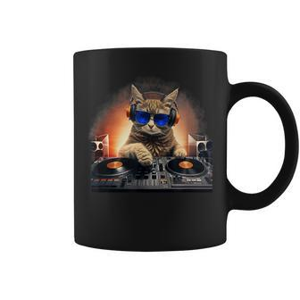 Funny Cat Dj Coffee Mug - Seseable