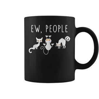 Funny Cat Ew People Meowy Cat Lovers Mens And Womens Coffee Mug | Mazezy