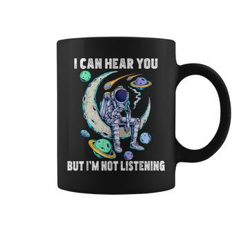 Funny Cat I Can Hear You But Im Listening Coffee Mug - Seseable