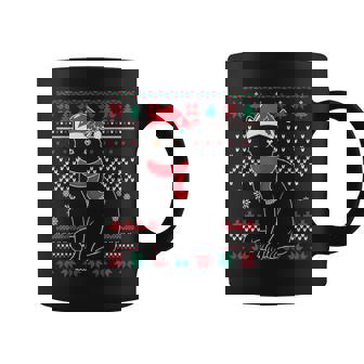 Cat Lovers Cute Cat Santa Hat Ugly Christmas Sweater Coffee Mug | Mazezy