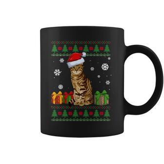 Cat Lovers Cute Cat Santa Hat Ugly Christmas Sweater Coffee Mug - Seseable