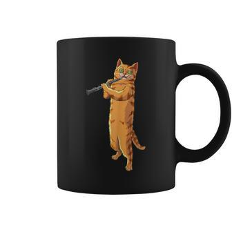 Cat Playing Oboe Cool Animal Pipe Musician Love Coffee Mug | Mazezy AU