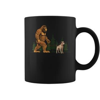 Funny Catahoula Leopard Bigfoot Dog Walking Dog Mom Dad Kids Coffee Mug - Monsterry DE