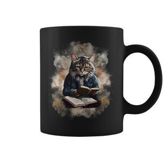 Cats Reading A Book Graphic Cat Kitten Lovers Coffee Mug - Thegiftio UK
