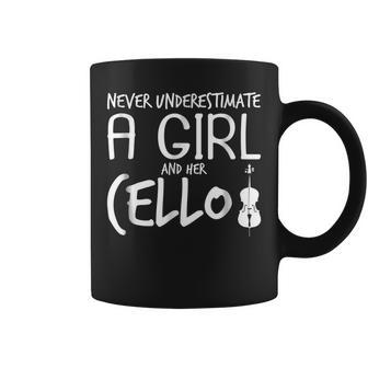 Funny Cello Gift Never Underestimate A Girl Coffee Mug | Mazezy