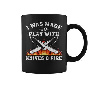 Funny Chef Design For Men Women Knives Play Cooking Lovers Coffee Mug | Mazezy