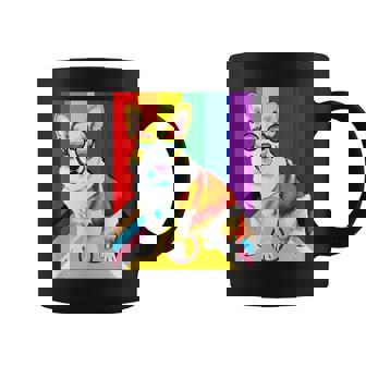 Funny Corgi Dog Gay Pride Lgbtq Rainbow Flag And Sunglasses Coffee Mug | Mazezy