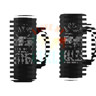 Funny Cow & Heifer I Love My Girls Cow Farmer Animal Cattle Coffee Mug | Mazezy