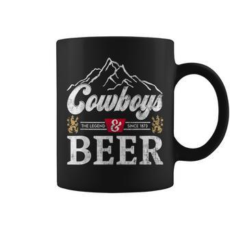 Funny Cowboys And Beer Vintage Western Cowboy Cowgirls  Coffee Mug