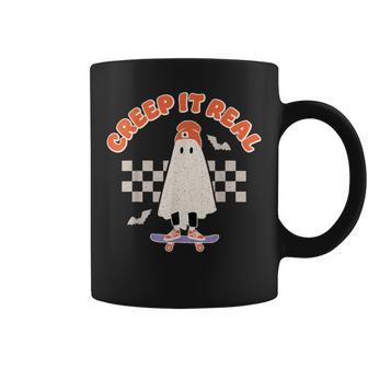 Creep It Real Cute Ghost Skateboard Halloween Costume Coffee Mug - Seseable