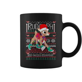 Cute Rudolph The Red Nosed Reindeer Christmas Tree Coffee Mug - Thegiftio UK