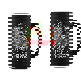 Dachshund Ride Red Truck Merry Christmas Pajama Coffee Mug | Mazezy