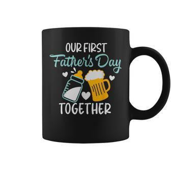Funny Dad And Son Our First Fathers Day Together 2023 Baby Coffee Mug - Seseable