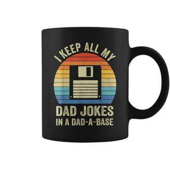 Funny Dad Jokes In Dad-A-Base Vintage For Fathers Day Coffee Mug - Thegiftio UK