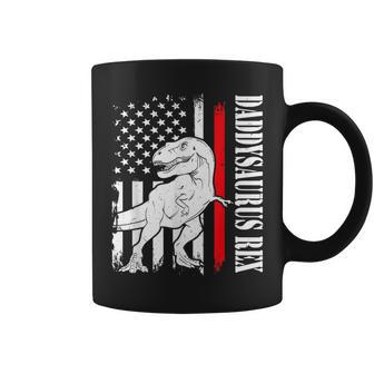 Funny Daddy Saurus Rex Daddysaurus American Flag Father Day Gift For Mens Coffee Mug | Mazezy
