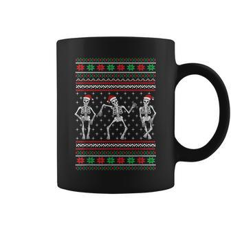 Dancing Skeletons Ugly Christmas Sweater Coffee Mug - Seseable