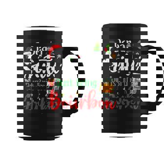 Dear Santa Just Bring Bourbon Christmas Pajamas Coffee Mug | Seseable CA