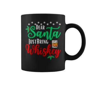 Dear Santa Just Bring Whiskey Christmas Pajamas Coffee Mug - Thegiftio UK