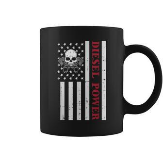 Funny Diesel Mechanic Motorcycle American Diesel Power Flag Coffee Mug | Mazezy UK
