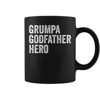 Funny Distressed Grumpa Godfather Hero Apparel Grandpa Dad Coffee Mug | Mazezy