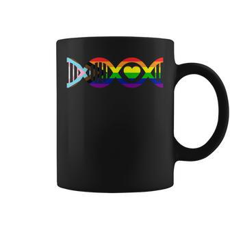 Funny Dna Heart Month Lgbtq Rainbow Lgbt Modern Pride Flag Coffee Mug | Mazezy