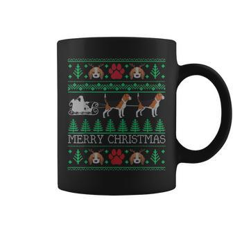 Dog Beagle Ugly Christmas Sweaters Coffee Mug - Monsterry AU