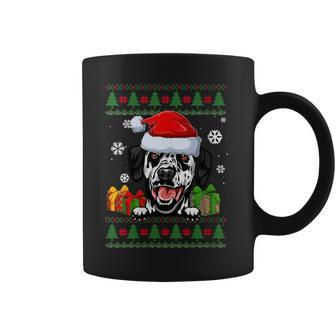 Dog Lovers Dalmatian Santa Hat Ugly Christmas Sweater Coffee Mug - Monsterry