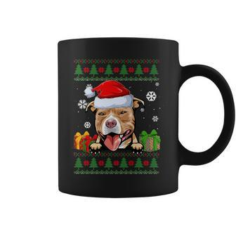 Dog Lovers Pitbull Santa Hat Ugly Christmas Sweater Coffee Mug - Monsterry DE