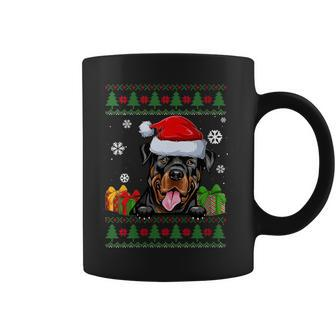Dog Lovers Rottweiler Santa Hat Ugly Christmas Sweater Coffee Mug - Monsterry DE